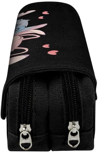 Canvas Pencil Case with Double Compartments, Large Capacity, School Gift Storage Bag, Model 2 [RONg]