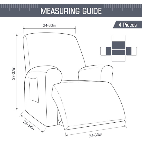 Gray Full Coverage Rocking Chair Cover Minimalist Sofa Protector