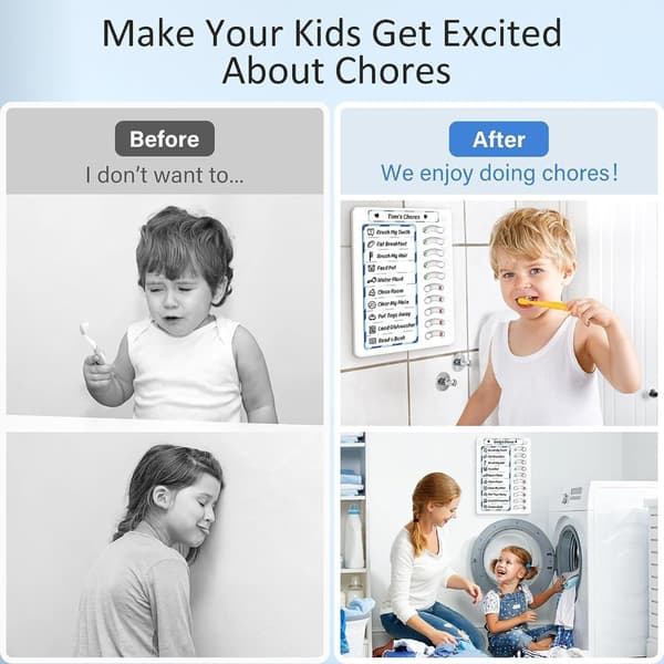 Chore Chart for Kids, Routine Planner, To Do List, Chore Schedule, Gift Blue 0.2