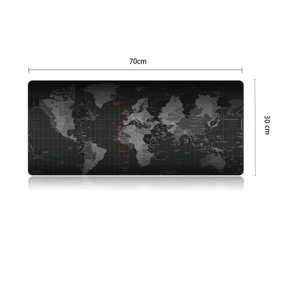 Large Mouse Pad World Map - 70x30cm - Black - 1pc