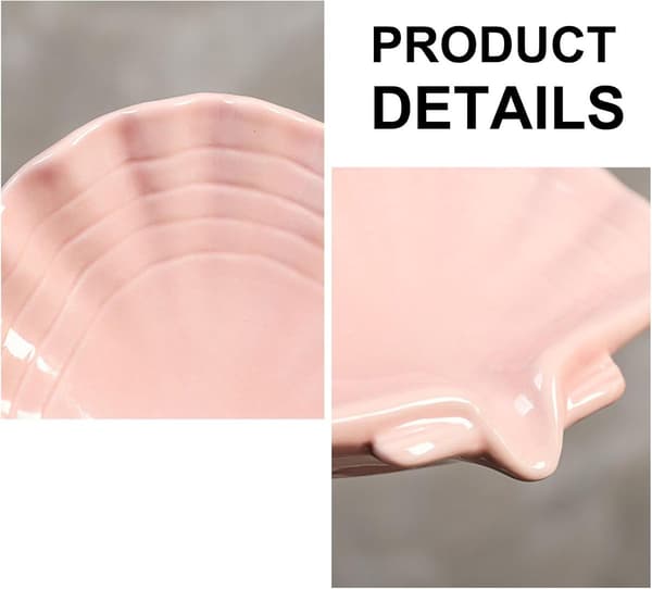 Ceramic Soap Dish - Shell-shaped Self-Draining Soap Tray - Soap Dish - Soap Box - Soap Holder - 1 Pc White