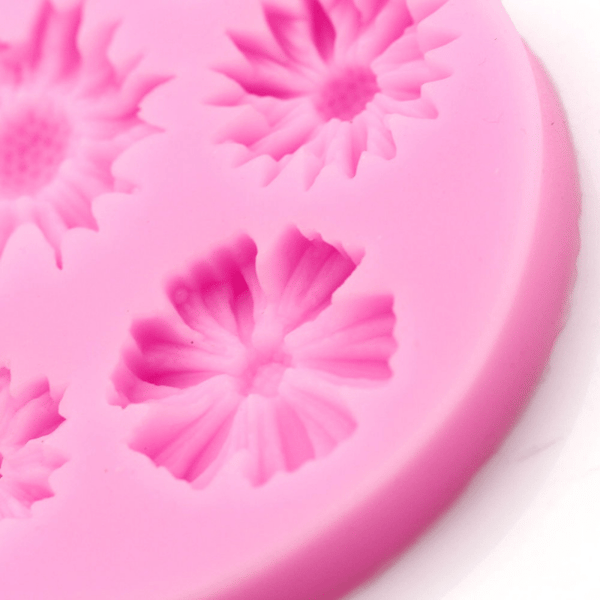 3D Blomster Silikoneform Kage Fondant Chokolade Bageform Bageværktøj pink pink