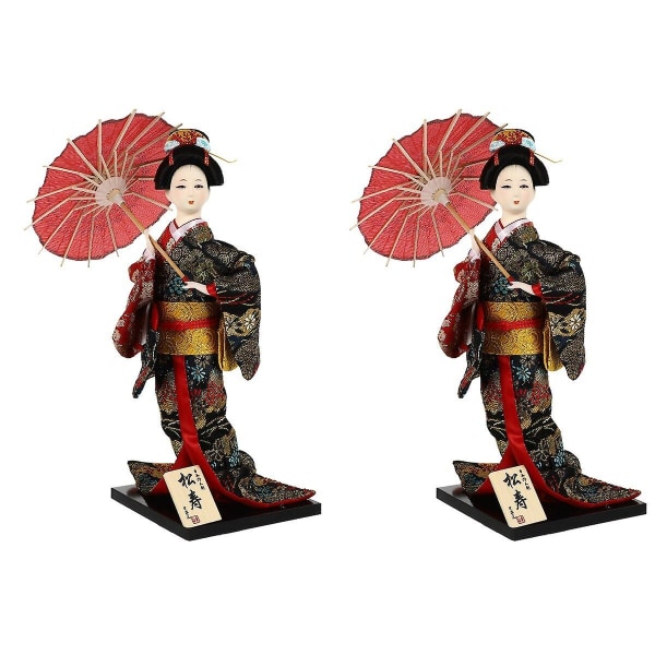 3 stk japansk geisha orientalsk dukke dekorativ geisha dukke figur skrivebordsdekoration 2 stk 31X17X17CM 2pcs 31X17X17CM