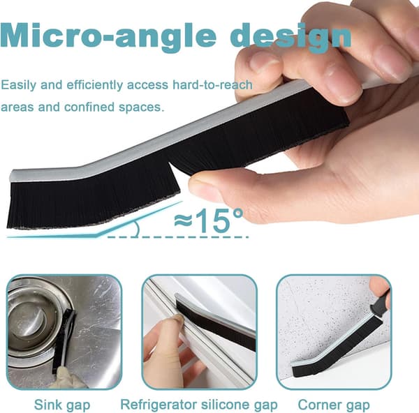 8-pack Grout Brush, Extra Hard, Professional Cleaning Brush for Bathroom, Kitchen and Windows, Slim Grout Cleaner Effectively Removes Limescale and
