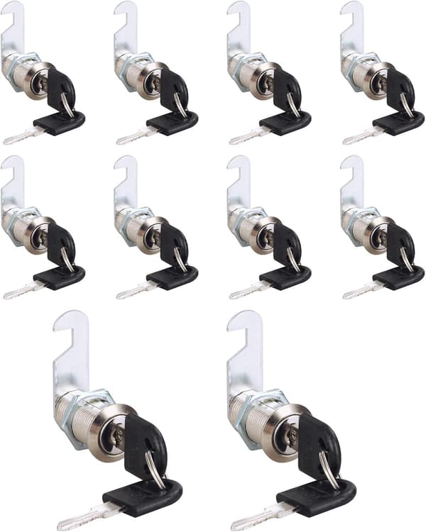 10 styk Postkasselås, 30 mm Postkassecylinder, Møbellås til Postkasser, Skabsdøre, Garderober