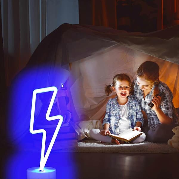 Neon lysskilt Flash, USB/batteridrevet blå neonlampe Kule ting Blå neon for ungdomsrom Kule dingser Neonlampe