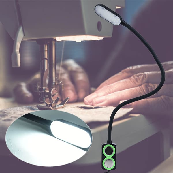 Symaskine LED-lampe Justerbar Lysstyrke 100-240V Sort EU-stik