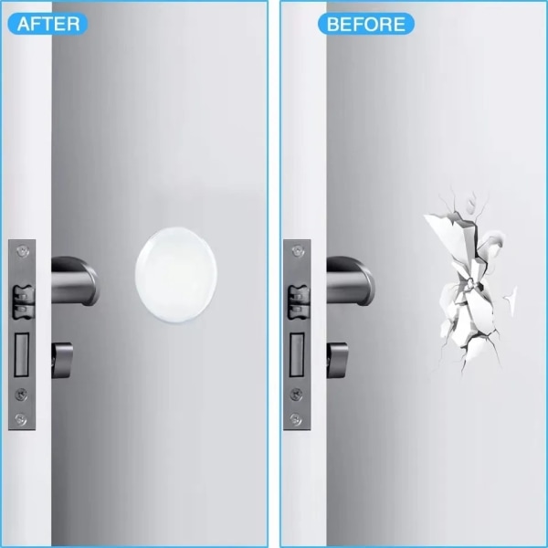 10 stykker silikonveggbeskytter, selvklebende for gjennomsiktig dørhåndtak, gummidørstopper, kjøleskapsdør og dørknappbeskyttelse