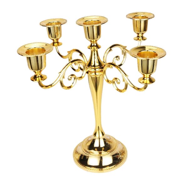 Lysestake for søylelys Kandelaber Lysestake 5 Lys Sink Legering 5 Armer Lysestake for Borddekorasjon Event Middag