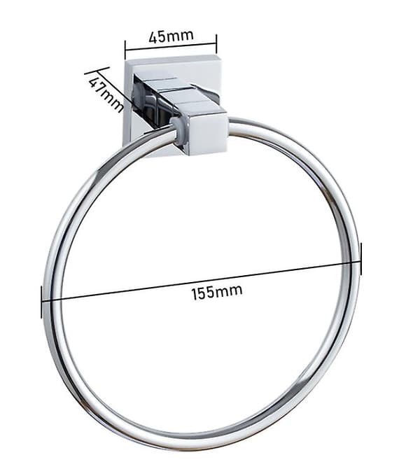 Minimalistisk krom veggmontert håndklestativ for baderom