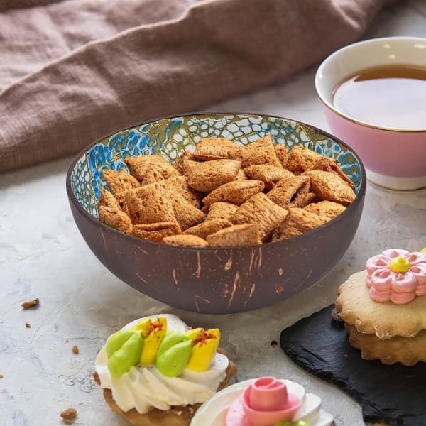 Natural Coconut Bowl with Shell Inlay, Key Bowl and Fruit Bowl