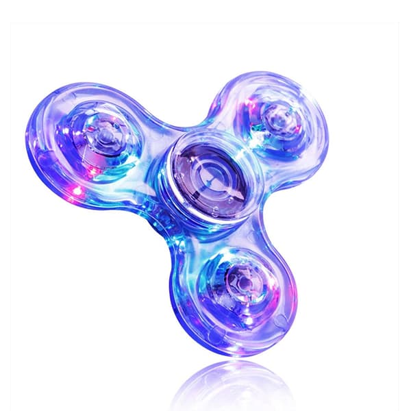 2 kpl LED-valo Fidget Spinner - Kristallinsininen, Valo Fidget Fin