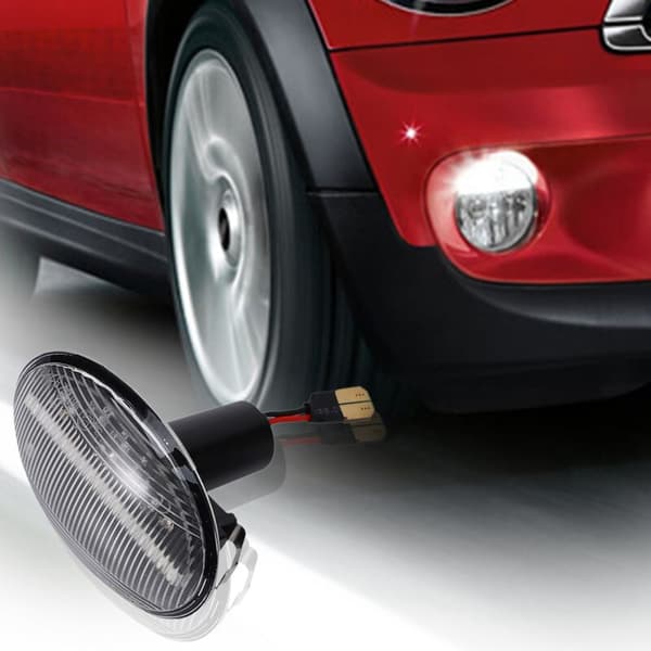 Bil LED Sideblinklys Blinkerlys Flash for R55 R56 R57 R58 R59 -R56--Sm Hvit