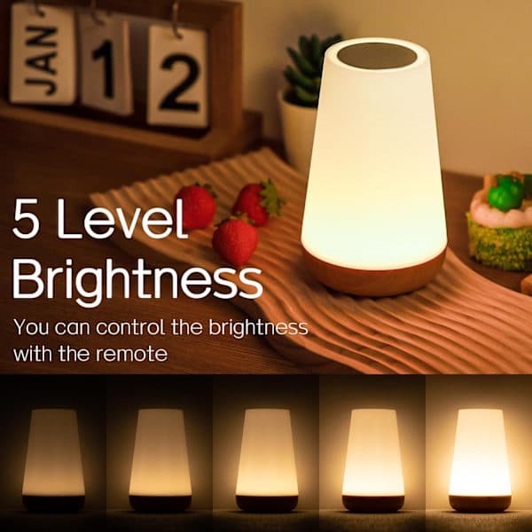 Night Light, LED Touch Bedside Lamp, 13 RGB Color Changes, 5 Brightness Levels, Timer Function, Rechargeable