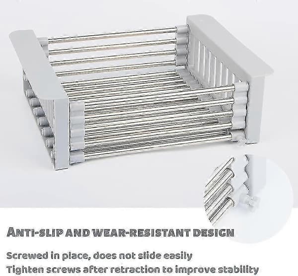 Extendable Dish Rack for Sink, Adjustable Dish Rack for Sink, Adjustable Stainless Steel Dish Rack, Telescopic Dish Rack (30x22.5x9.5cm)