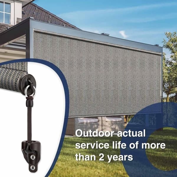 Coolaroo Shade Repair Kit - 2-Pack End Loop Buckles for Outdoor Roller Blinds - Brown
