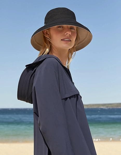 Holiday Sun Hat UPF50+ Packable UV Sun Protection Hat with Full Coverage Brim, Reversible