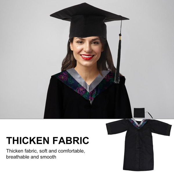 Science Graduation Dress Photograph College Graduation Dress Set (størrelse M) Black102X43CM Black 102X43CM