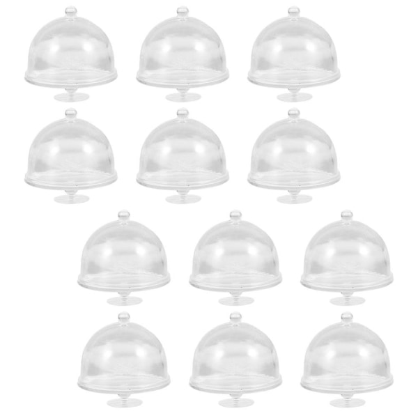 12 kpl Mini Kakkulavaa Kansillä Miniatyyri Cupcakes-Teli Dome-Kannella Nukkekodin Kakku Näyttö Teli Läpinäkyvä Transparent 3X3X3CM