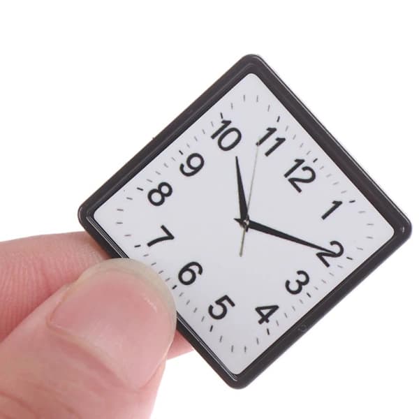 1:12 Nukkekodin seinäkello Miniatyyri seinäkello MUSTA Musta