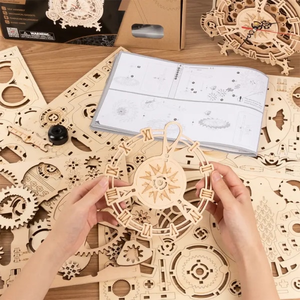 3D-puiset palapelit Pöllökello - Mekaaninen mallinrakennussarja aikuisille Kellopalapelit Luova lahja kodin sisustus perheelle