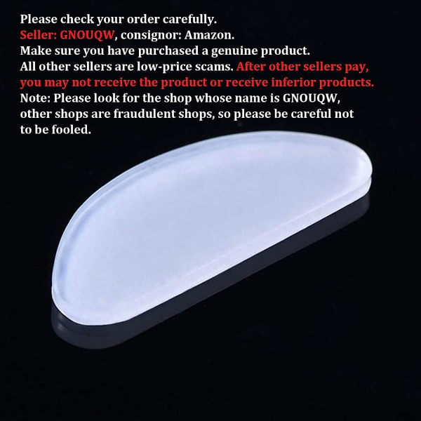 20 par glasögon näskuddar, halkfria silikon mjuka näskuddar, självhäftande näskuddar (transparent, 1,5 mm)