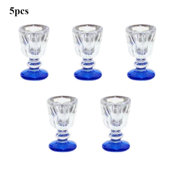 5 st 1:12 Dockskåpskopp Miniatyr Vattenglas Vinglas[XJ]