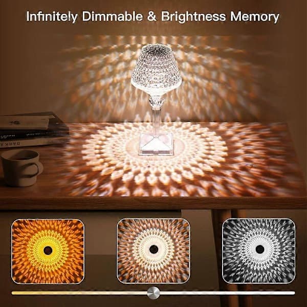 Cordless LED Table Lamp with Dimmer, Mood Lighting for Restaurant