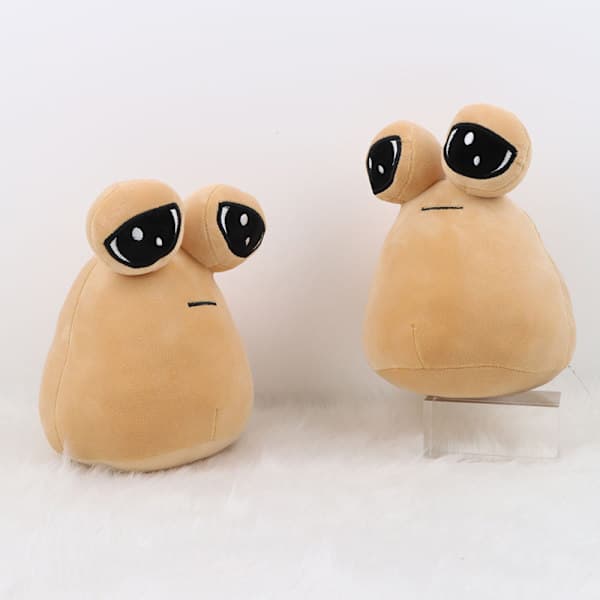 Mit kæledyrsrumvæsen Pou Plyslegetøj - Emotion Alien Plysdyr (Brun, 22 cm)