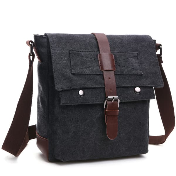 Herr Canvas Axelväska (Svart) Messenger Bag Canvas Väska Axelväska