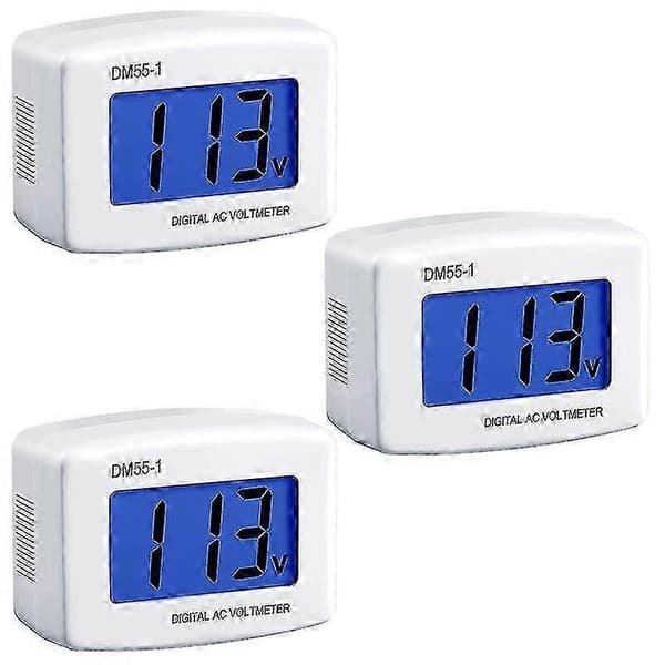 3 stk AC 80-300V LCD Digital Voltmeter Spenningspanelmonitor DM55-1