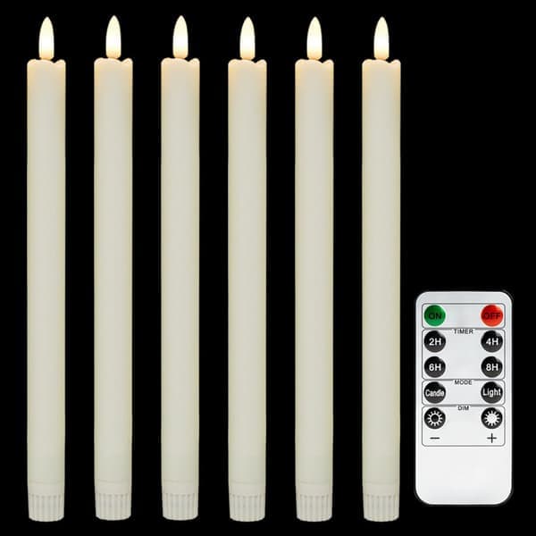 6-pakning batteridrevne LED-lys med fjernkontroll og timer A A A
