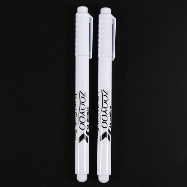 2-pack Liquid Chalk Pen for Glass Windows, Whiteboards, and Blackboards, White