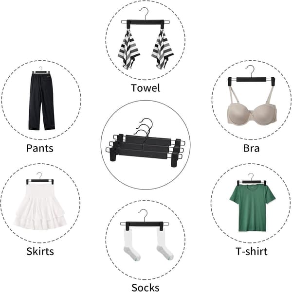 Clothes Hanger - 20 Pieces - Trouser Hanger - Trouser Hanger with Clips - Clothes Hanger