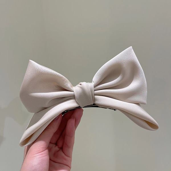 2 kpl Suuret Hiusholkki Klipsit Silkki Hiusholkki Klipsit Yksivärinen Suuri Jousi Solmu Hiuspihdit Elegantti Ranskalainen Tyyli Naisille Vintage H