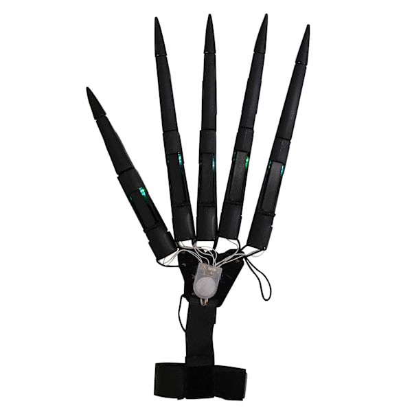 1 Par Halloween Ledade Fingrar Realistiska Skelettben Klor Förlängare med Flexibel Led
