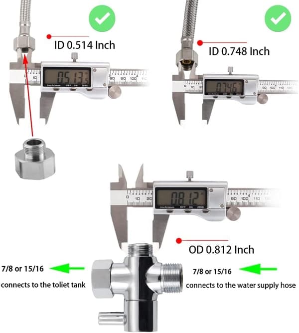 Handhållen bidéslang rostfritt duschhuvud 1/2 vattenfördelare T-typ adapter e-gränssnitt T-Adapter T-Adapter