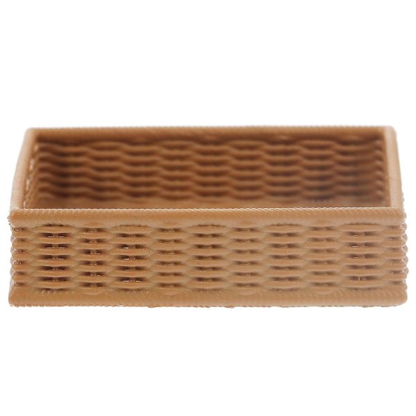 Harpiks Dukkehustkurv Mini Husdekorasjon Barn Mini Huskurver Leke Brun 4.2X3.2X1CM Brown 4.2X3.2X1CM