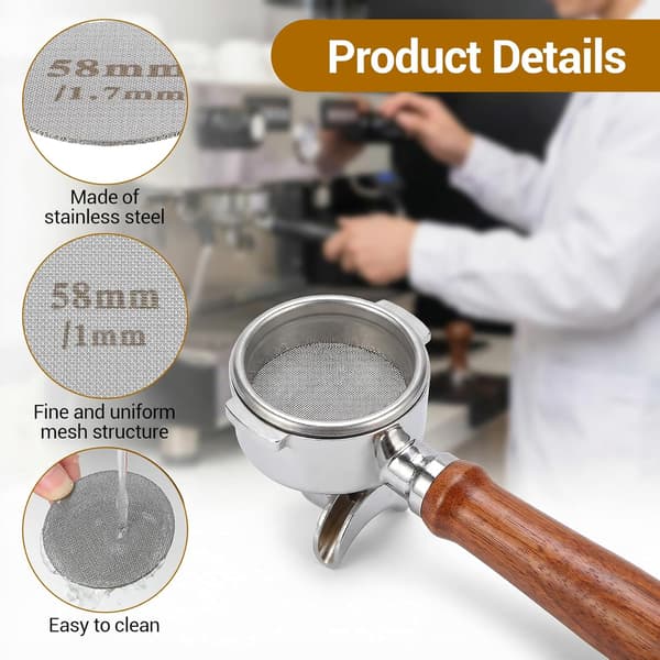 2 kpl 58 mm espressopuck 1,7 mm 1,0 mm