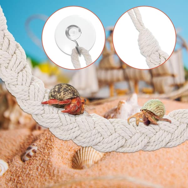 2 st eremitkräfta klätterleksaker eremitkräfta tillbehör klätterrep med 4 krokar eremitkräftor habitatdekor för leopardgecko ödlor geckos ormar