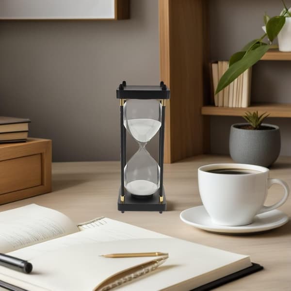 Solidt træ timeglas med glas og aluminiumoxidrør