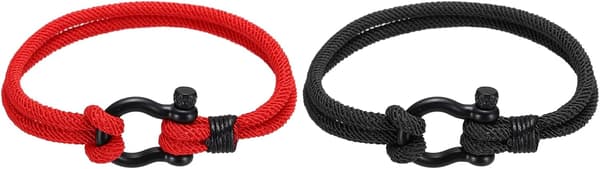 Flettede Rebarmbånd Rød Sort Red/Black