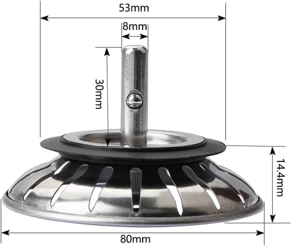 Pcs vask si prop køkken afløbspropper rustfrit stål vask prop udskiftning med 18 huller prop vask prop vandtæt vask diameter 78mm