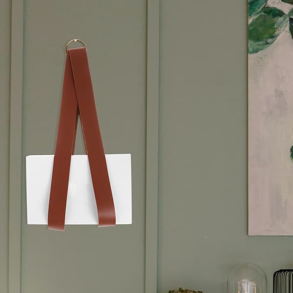 Minimalist Magazine Holder with PU Leather Material and Space-Saving Wall Mount