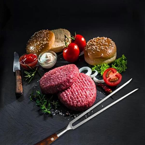 Heavy Duty Stainless Steel Roasting Fork, BBQ Meat Fork, Used for Fixing, Moving, Poultry and Turkey