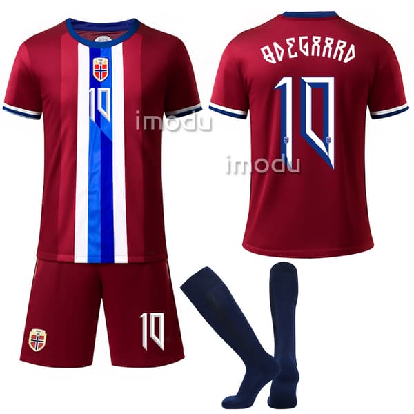 Norge Fotballandslag Hjemme Barn Voksen Lagtrøye Nr.10 Ødegaard-FF- Nr.10 Ødegaard 26 No.10 Ødegaard 26