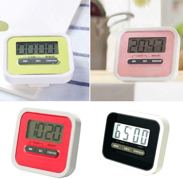 Digital Kitchen Timer Magnetic Refrigerator Countdown Clock LCD Chef Restaurant Egg Counter Timed Loud Alarm Clock