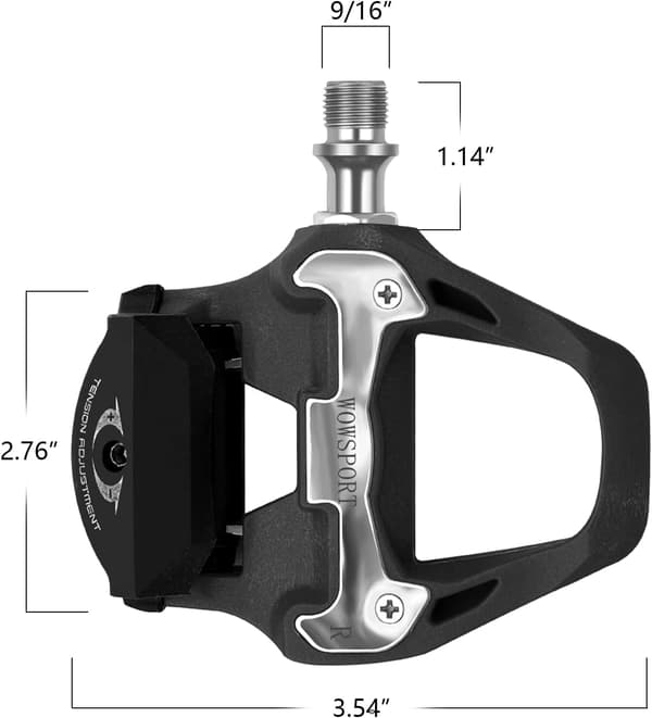 Road Bike Pedals - Lightweight Clipless Pedals with 3-Bolt Cleats, Sealed Bearings & Nylon Composite | Compatible with Shimano SPD SL