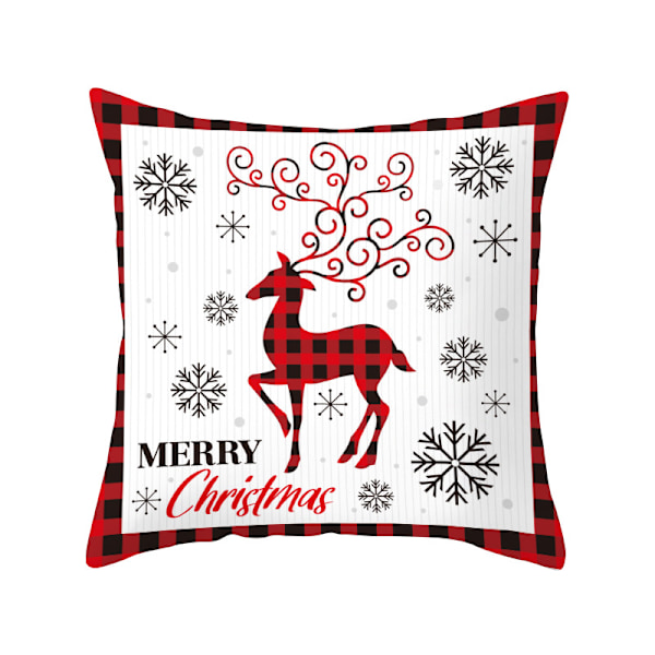 Sæt af 4 Happy Winter Snowflake Merry Christmas Træ Pudebetræk Pudebetræk Dekorative Kvadrat 18X18 Tommer