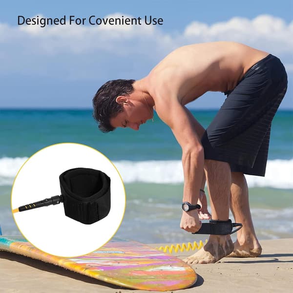 3 m Surf Leash, 7 mm Sup Ankel Gul Leash, Fodline til Paddle